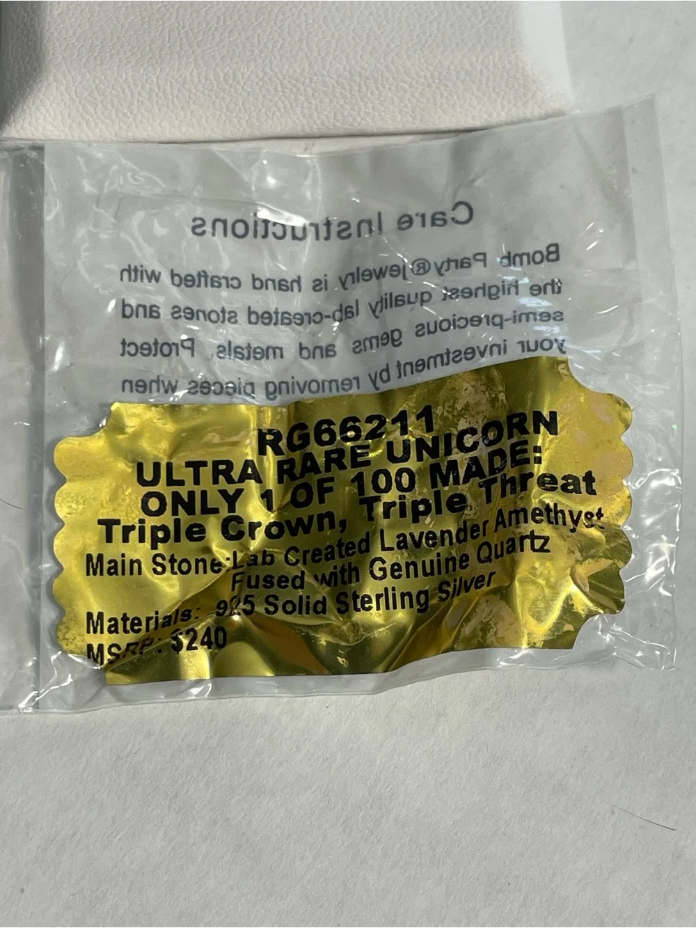 Bomb Party OG Ultra Rare Unicorn Ring “Triple Crown, Triple Threat” Sz6